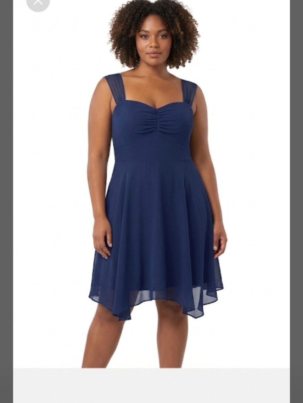 Modcloth Plus Size Navy Mesh Sleeve Midi Dress Size 2X-Sale50%